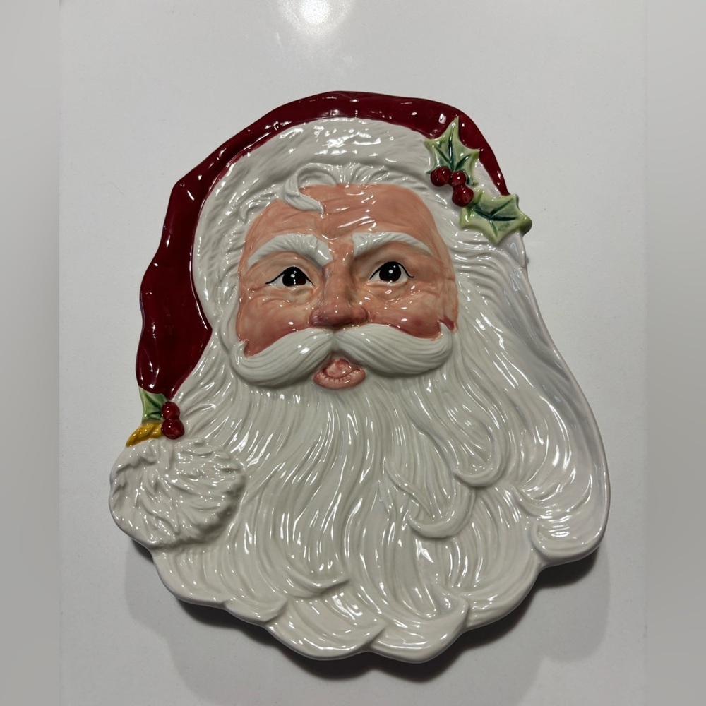 Fitz & Floyd Santa Claus Ceramic Holiday Plate 9”